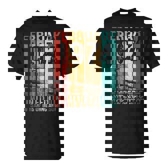 50 Years Old February 1974 Retro 50Th Birthday T-Shirt - Seseable