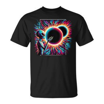 Alien Total Solar Eclipse 4082024 Apparel T-Shirt | Mazezy