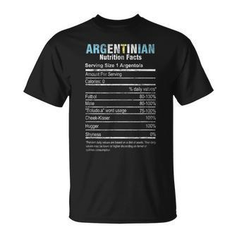 Argentinian Nutrition Facts Argentina Argentine People T-Shirt - Monsterry AU