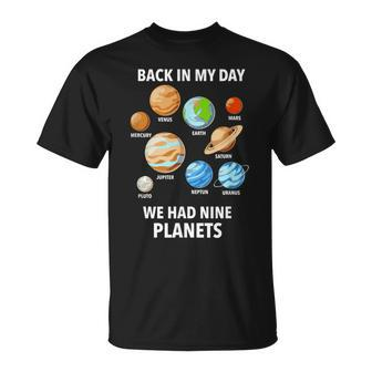 Back In My Day We Had Nine Planets Pluto Never Forget T-Shirt - Seseable