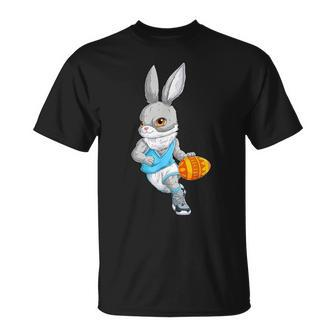 Basketball Player Happy Easter Bunny Holding Egg T-Shirt - Seseable