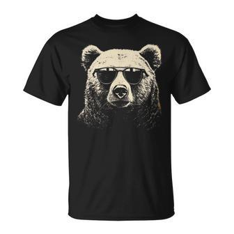 Bear Cool Stencil Punk Rock T-Shirt | Mazezy AU