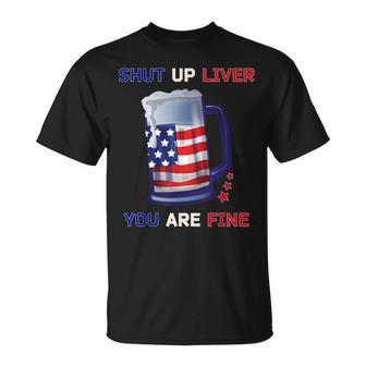 Beer Outfit Usa Flag 4Th Of July Clothes Men T-Shirt - Monsterry AU