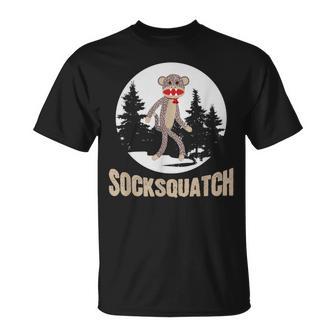 Bigfoot Sighting Sock Monkey Sasquatch Socksquatch T-Shirt - Monsterry CA