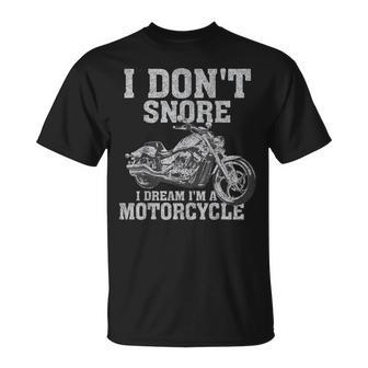 Biker I Don't Snore I Dream I'm A Motorcycle Vintage T-Shirt - Thegiftio UK