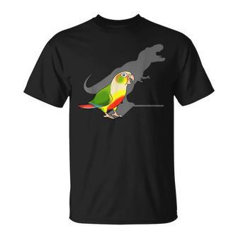 Birb Memes T-Rex Shadow Green Cheeked Pineapple Conure T-Shirt - Monsterry CA