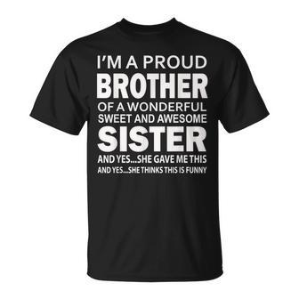Birthday For Brother From Awesome Sister Present T-Shirt - Thegiftio UK