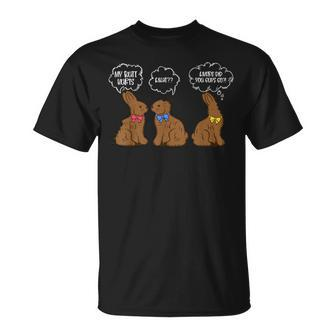Bitten Chocolate Bunny Easter Where Did You Guys Go T-Shirt - Seseable
