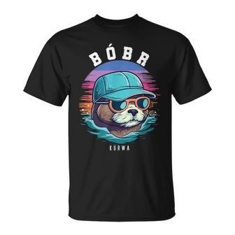 Boba Bober With Sunglasses Beaver Bobr Meme T-Shirt - Thegiftio UK