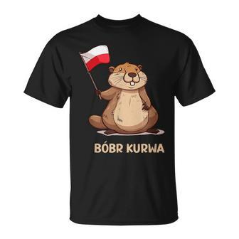 Bober Bóbr Kurwa Internet Meme Poland Flag Beaver T-Shirt - Seseable