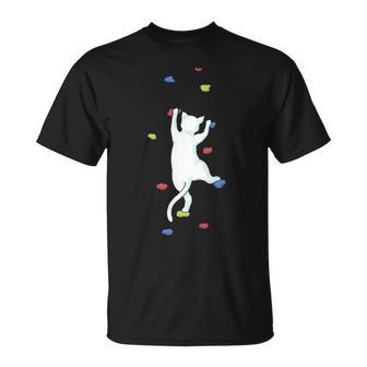 Bouldering Cute Cat Rock Climber T-Shirt | Mazezy