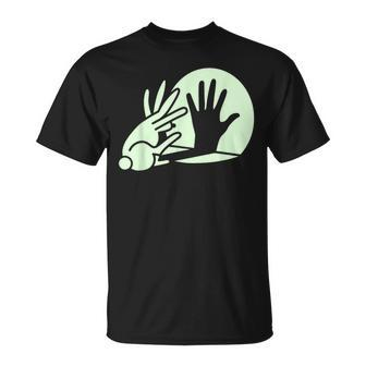Bunny Hand Shadow Puppet Rabbit Humor T-Shirt - Monsterry UK