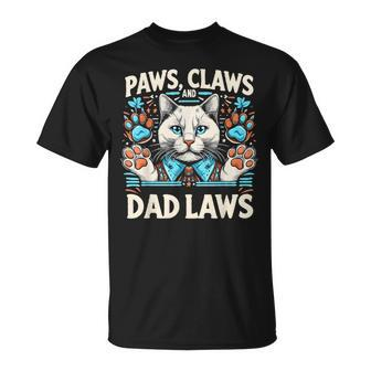 Cat Dad Paws Claws Dad Laws Father's Day Cat Lover T-Shirt - Thegiftio UK