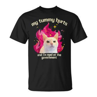 Cat My Tummy Hurts And I’M Mad At The Government T-Shirt | Mazezy