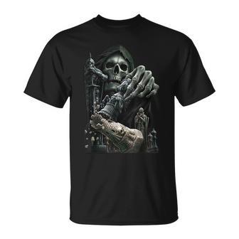 Chess Grim Reaper Skull Cool Gothic Chess Lover T-Shirt - Monsterry CA