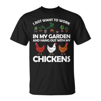Chicken For Men Women Gardening Chicken Lovers Garden T-Shirt | Mazezy