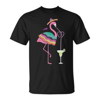 Cinco De Mayo Margarita Flamingo Drinking T T-Shirt | Mazezy