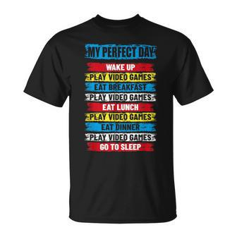 Cool Gamer My Perfect Day Video Games T-Shirt - Seseable