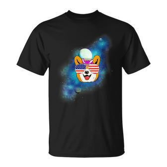 Corgi In Space T-Shirt - Monsterry