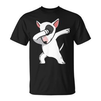 Dabbing English Bull Terrier Dog Birthday Party Gif T-Shirt | Mazezy