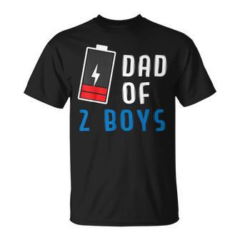 Dad Of 2 Boys Father's Day T-Shirt - Monsterry