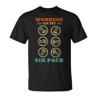 Dad Bod Working On My Six Pack Fathers Day Vintage Men T-Shirt - Thegiftio UK