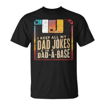 Dad Jokes In Dad-A-Base Vintage For Father's Day T-Shirt - Thegiftio UK
