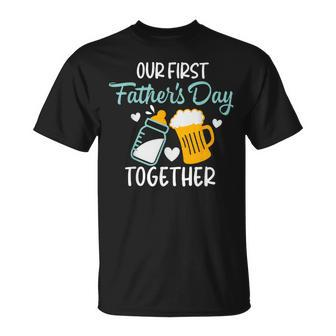 Dad And Son Our First Fathers Day Together 2023 Baby T-Shirt - Monsterry