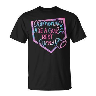 Diamonds Are A Girls Best Friend Baseball Softball Mom T-Shirt - Monsterry UK