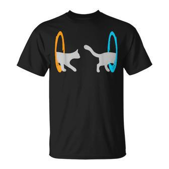 Dimensional Portal Cat Nerd Geek T-Shirt | Mazezy