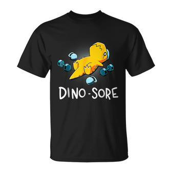Dinosaur Workout Gym Fitness Lifting Cute Dino Sore T-Shirt - Seseable