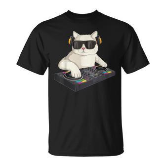 Dj Cat Techno Music Festival Lover Musician Women T-Shirt - Monsterry
