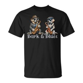 Dogs Playing Saxophone Barks And Blues Jazz Lover T-Shirt - Monsterry DE