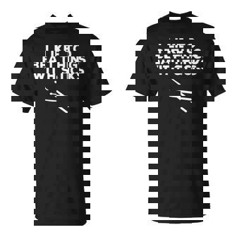 Drummer I Like To Beat Things With Sticks T-Shirt | Mazezy