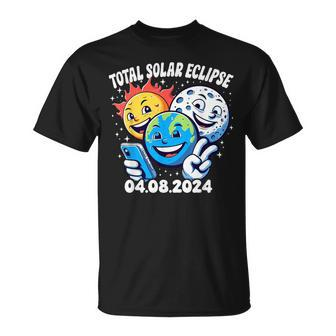 Earth Moon Sun Total Solar Eclipse April 8 2024 T-Shirt | Mazezy
