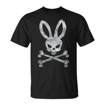 Easter Bunny Skull Crossbones Egg Hunt Easter Day T-Shirt - Seseable