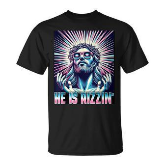 Easter Resurrection Rizz Meme He Is Rizzin Jesus T-Shirt | Mazezy CA