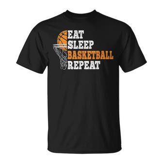 Eat Sleep Basketball Repeat Basketball Player T-Shirt - Seseable