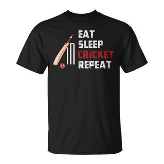 Eat Sleep Cricket Repeat For The Cricket Player T-Shirt - Thegiftio UK
