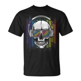 Edm Rainbow Skull Dj Rave Edm Party T-Shirt - Monsterry