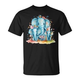 Elephant Family For Cute Elephants And Afrika Lovers T-Shirt - Seseable