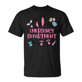 Emergency Department Rabbit Bunny Happy Easter Eggs T-Shirt | Mazezy UK