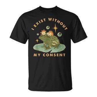 I Exist Without My Consent Vintage Frog Meme T-Shirt - Monsterry CA
