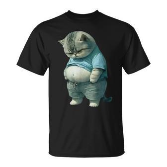 Fat Cat Big Belly Cat Big Cat Cute T-Shirt - Seseable