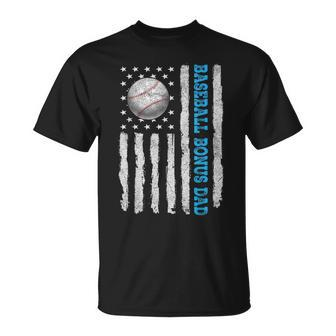 Father's Day 2024 Baseball Bonus Dad Us Flag Men T-Shirt - Thegiftio UK