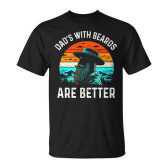 Father's Day Joke Dads With Beards Are Better Sunset T-Shirt - Monsterry CA