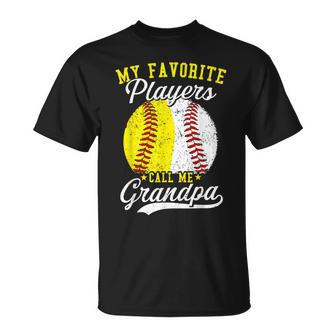 My Favorite Baseball Softball Player Calls Me Grandpa T-Shirt - Monsterry UK