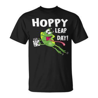 Frog Hoppy Leap Day February 29 Leap Year Birthday T-Shirt - Seseable
