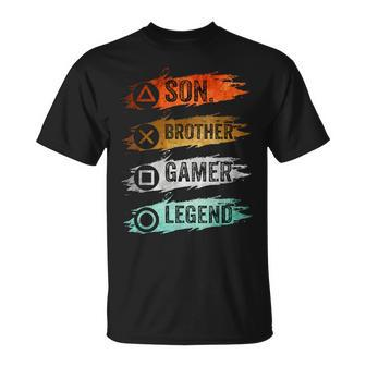 Gamer Vintage Video Games For Boys Brother Son T-Shirt - Seseable