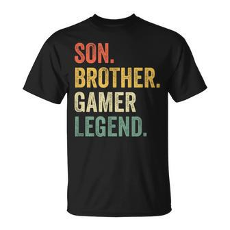 Gaming Son Brother Gamer Legend Video Game Vintage T-Shirt - Thegiftio UK